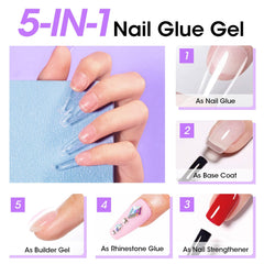 GELLEN pegamento uñas base capa para acabado suave y duradero.