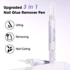 GELLEN removedor de uñas sin acetona para retiro suave del pegamento.