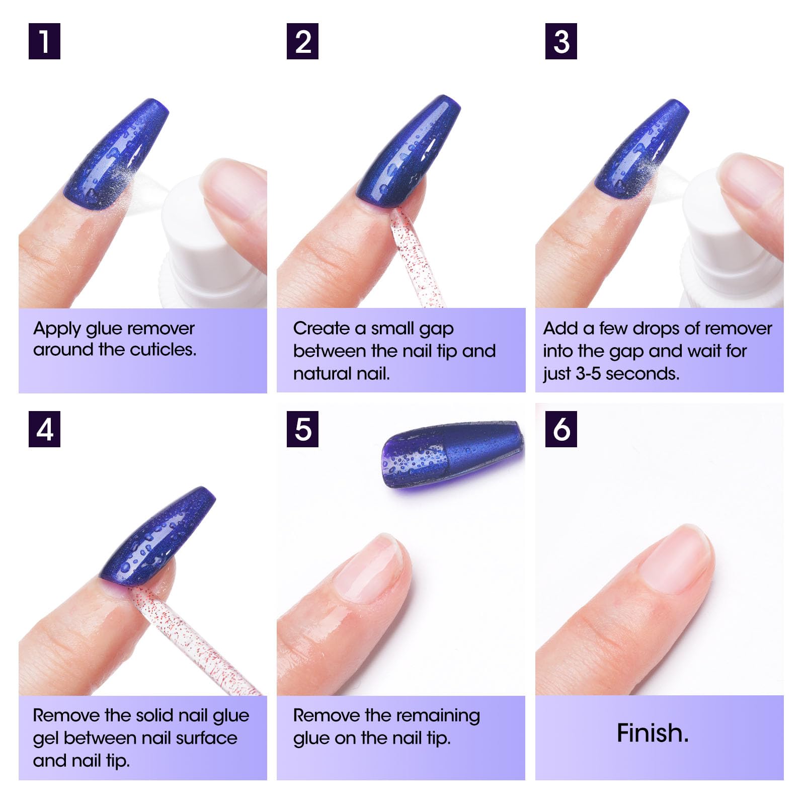 Seguro y suave, disuelve adhesivos de uñas sin daño