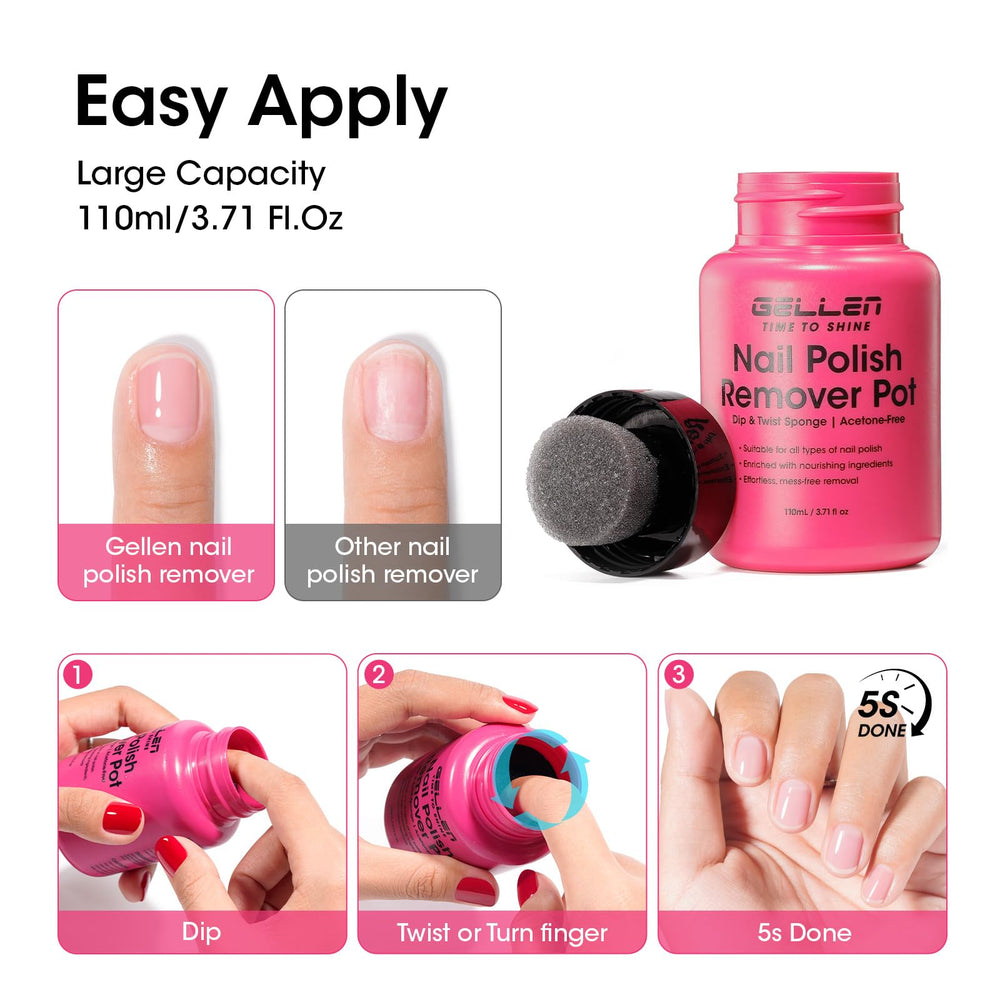 GELLEN Remover Esmalte Rápido 5-9 s, retirada eficiente
