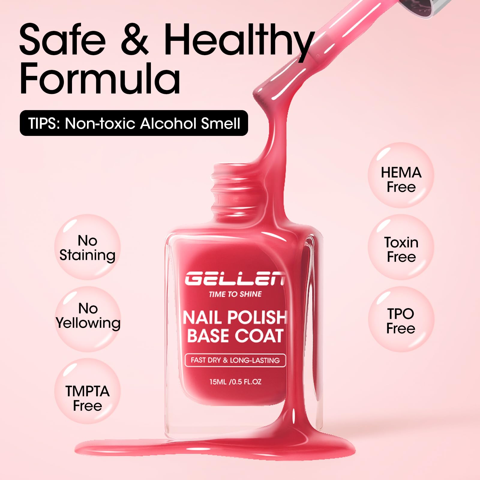 GELLEN secado rápido: lista para manicura en minutos sin lámpara UV.