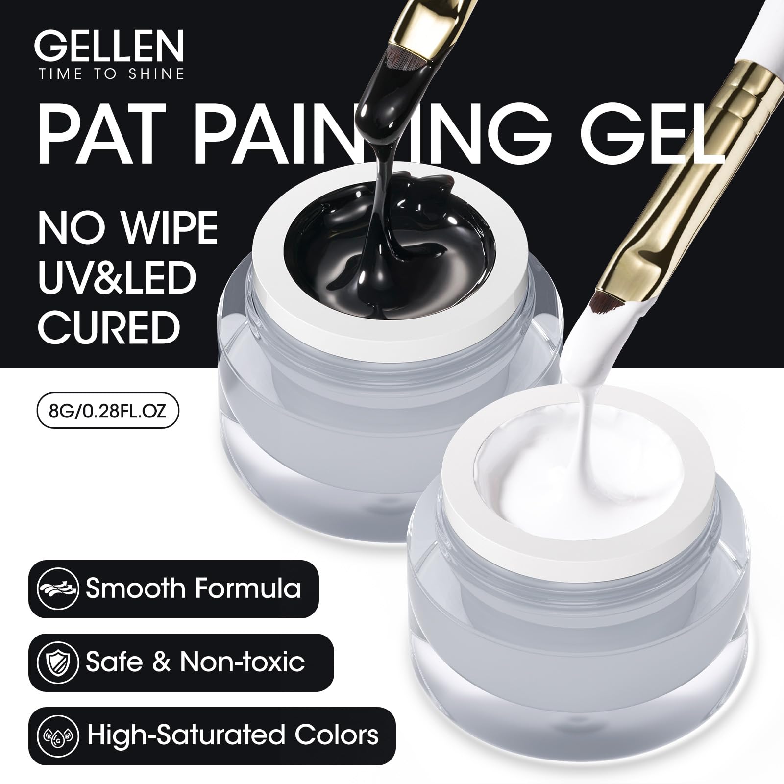 GELLEN stripe liner gel for clean, bold nail art lines