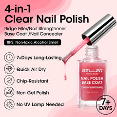 GELLEN tinto rojo suave: corrige amarillamiento y realza tono natural de uñas.