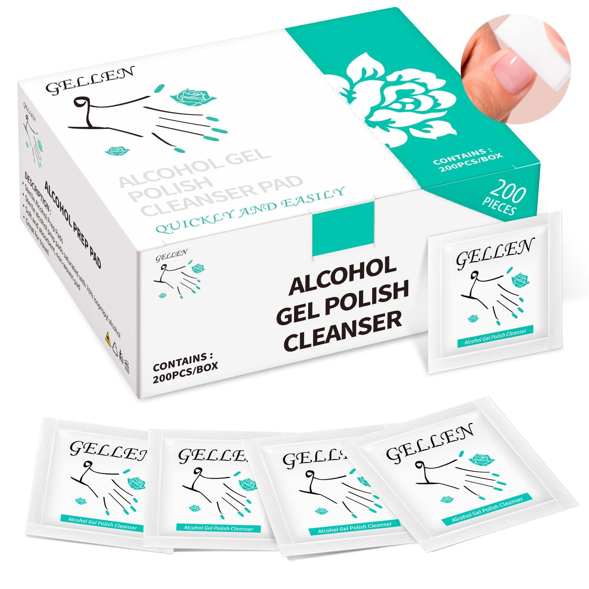 GELLEN: toallitas limpieza para uñas con alcohol, preparan uñas sin polvo