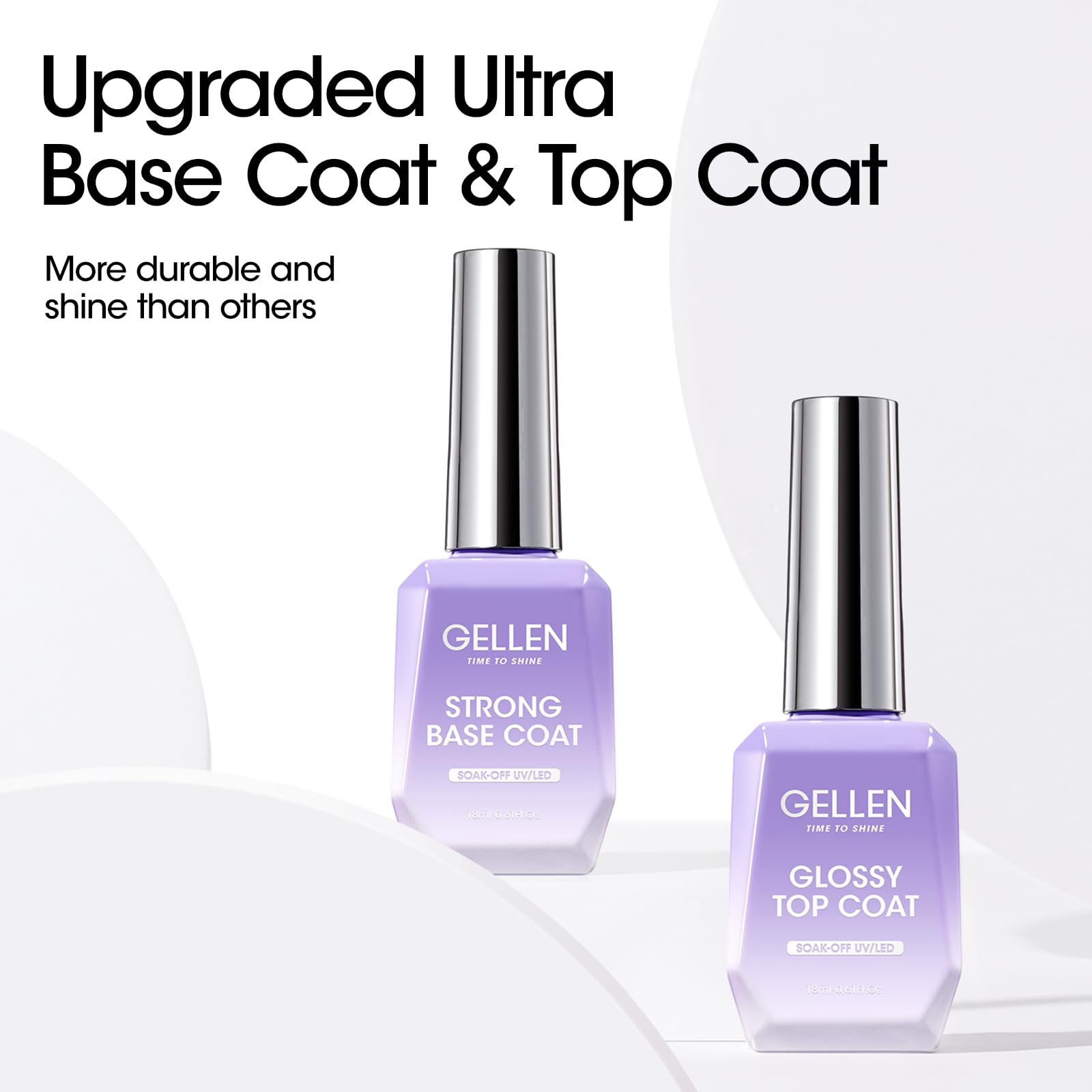 GELLEN Top Coat 18ml en botella, brillo espejo para acabado duradero