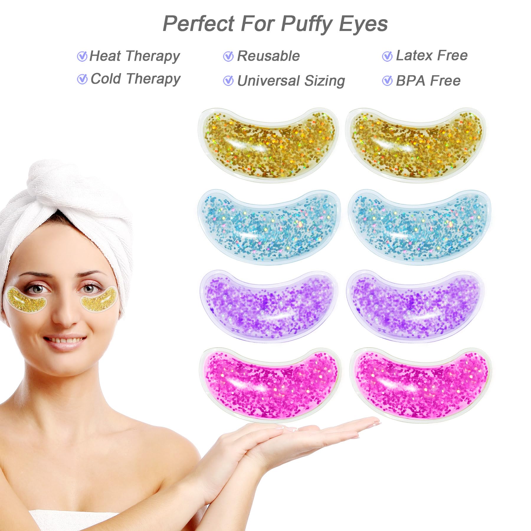 Parches gel oculares GELMAY reutilizables para hidratación.
