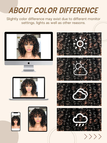 GEMBON peluca afro para uso diario, estilo profesional o casual sin pegamento.
