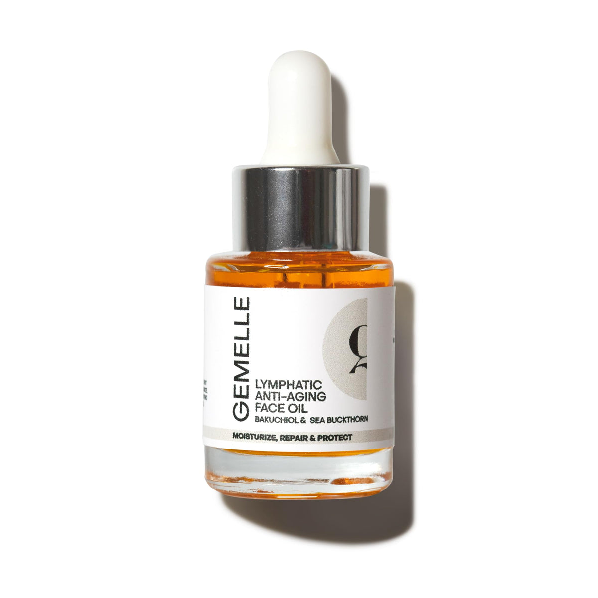 GEMELLE Aceite linfático frasco para hidratación profunda y nutrición diaria.
