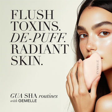 GEMELLE aplicación en manos facilita deslizamiento suave durante masaje facial.