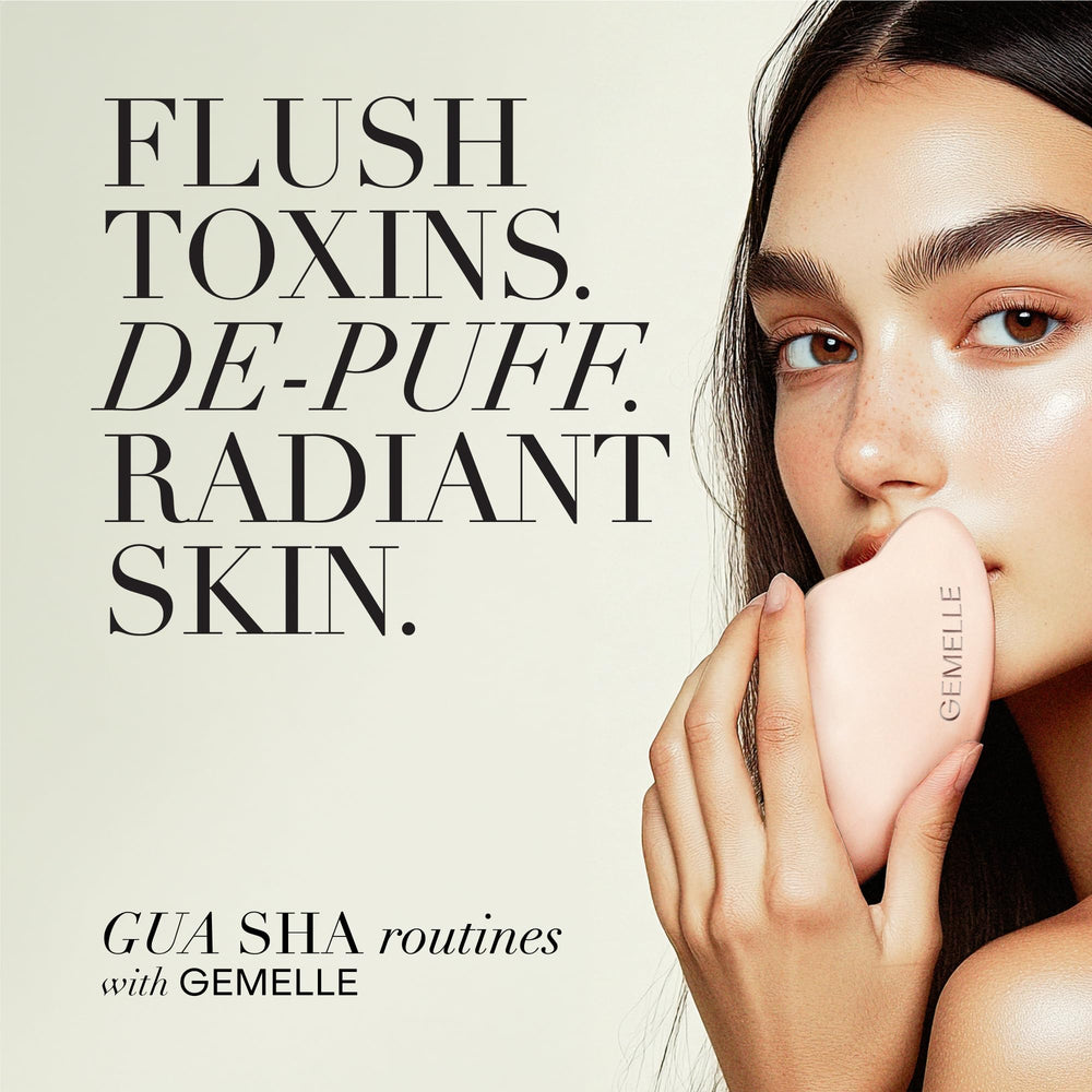 GEMELLE aplicación en manos facilita deslizamiento suave durante masaje facial.
