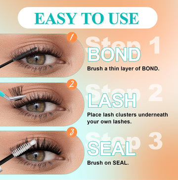 GEMERRY 72-96h hold supports long-lasting lash clusters