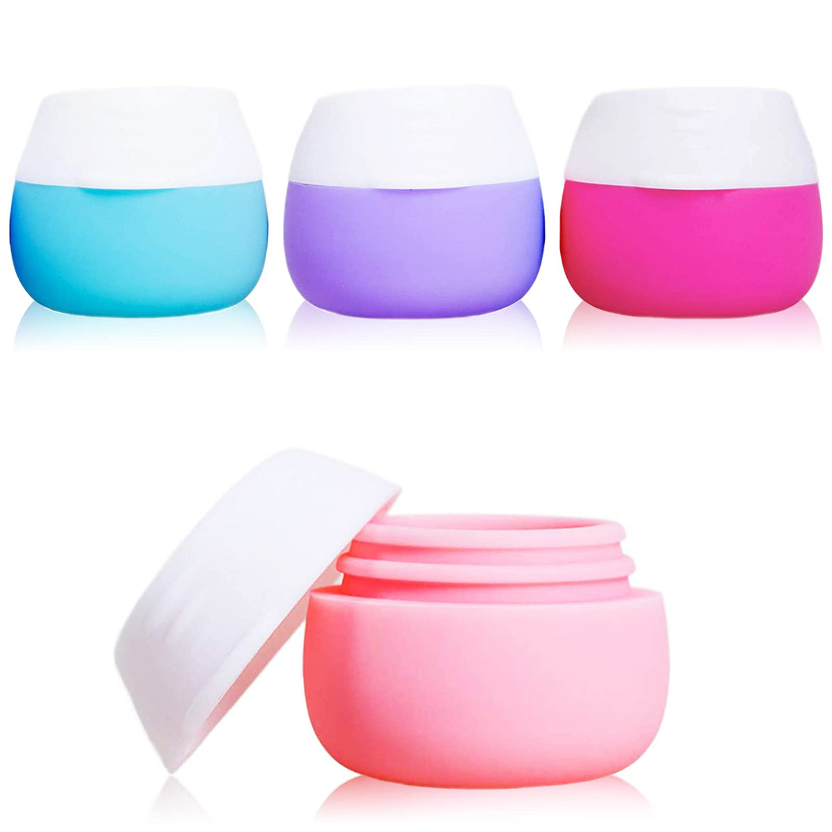 Gemice frascos de silicona con tamaño de viaje, prácticos para crema y cosméticos.