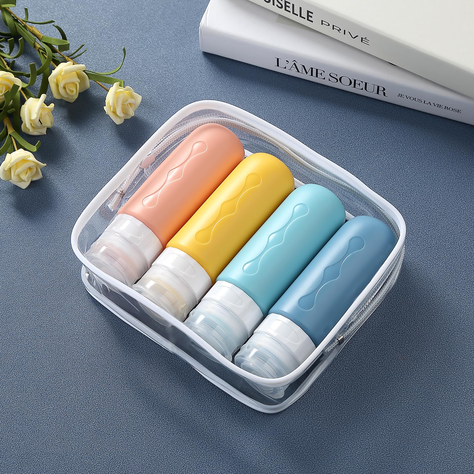 Kit de viaje Gemice con 3 botellas reutilizables para cosméticos