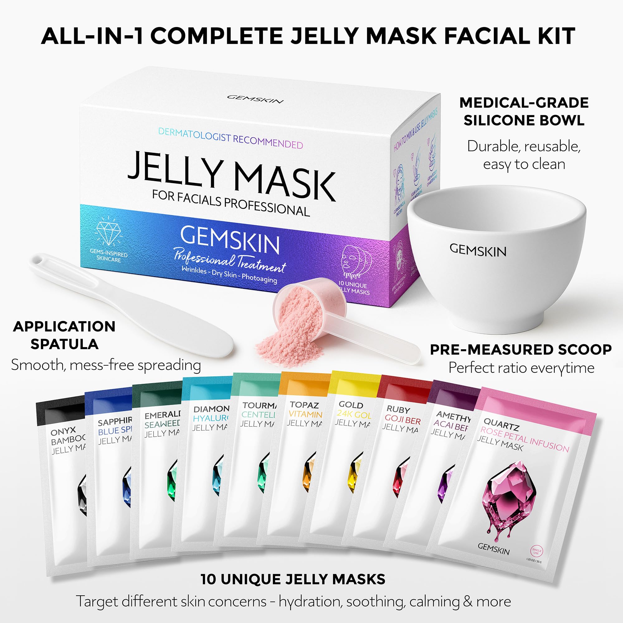GEMSKIN: tazón para mezclar mascarillas y espátula para aplicación