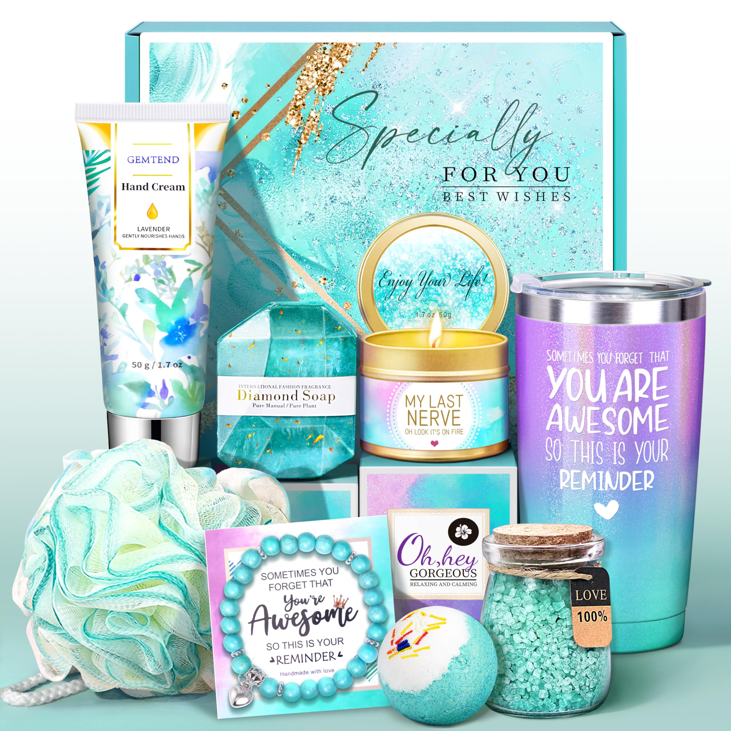 GEMTEND: caja-regalos-spa-cumpleaños, regalo para consentir en casa y celebrar.