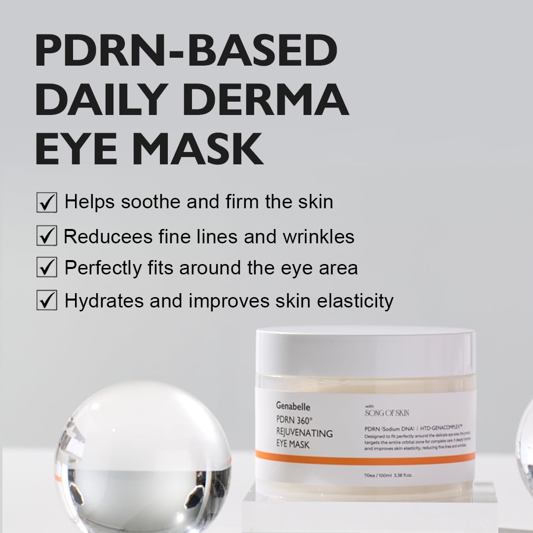 Genabelle PDRN 360 mascarilla ocular aplicada con hidrogel para frescura suave