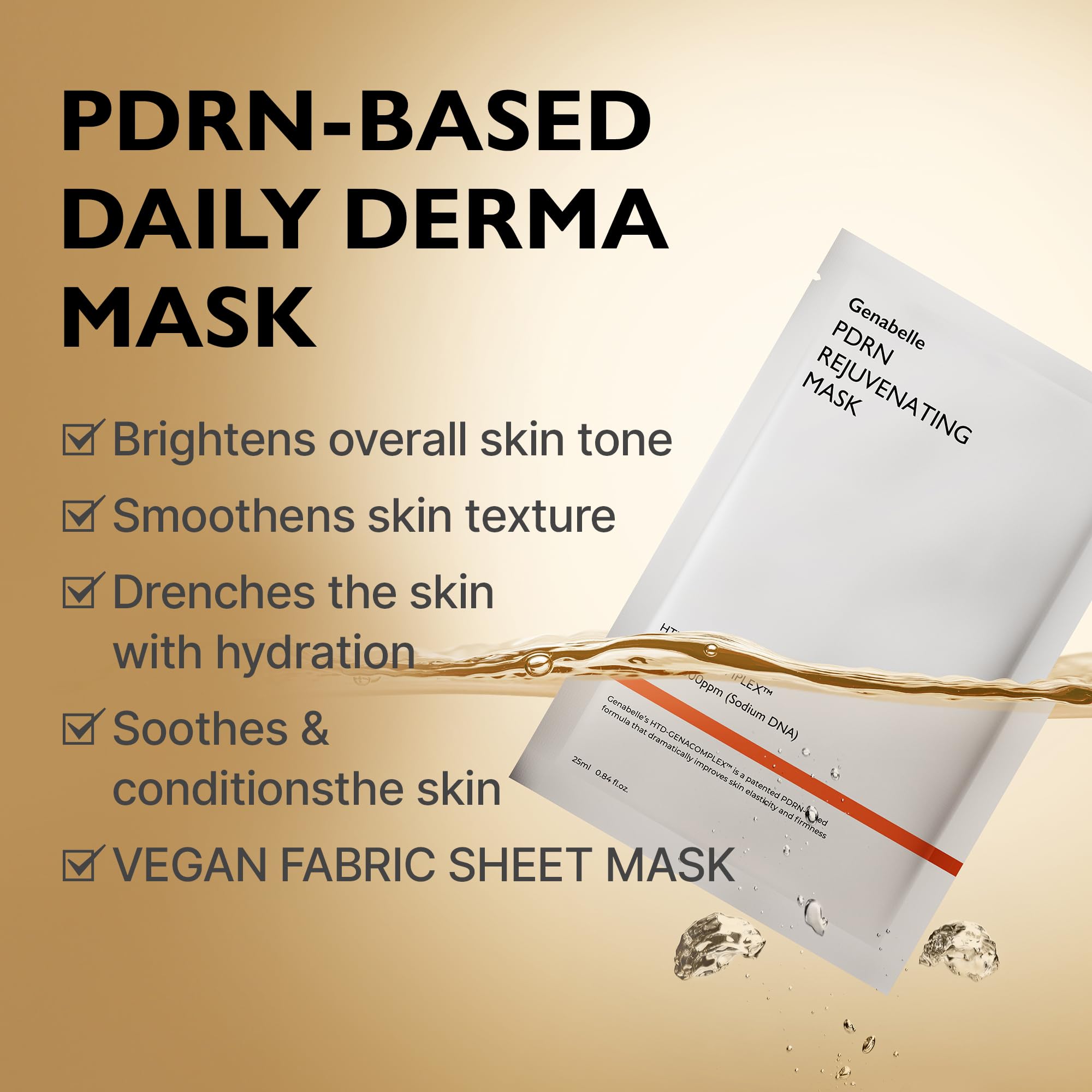 Genabelle PDRN: mascarilla seda vegana 3D para absorción superior y confort