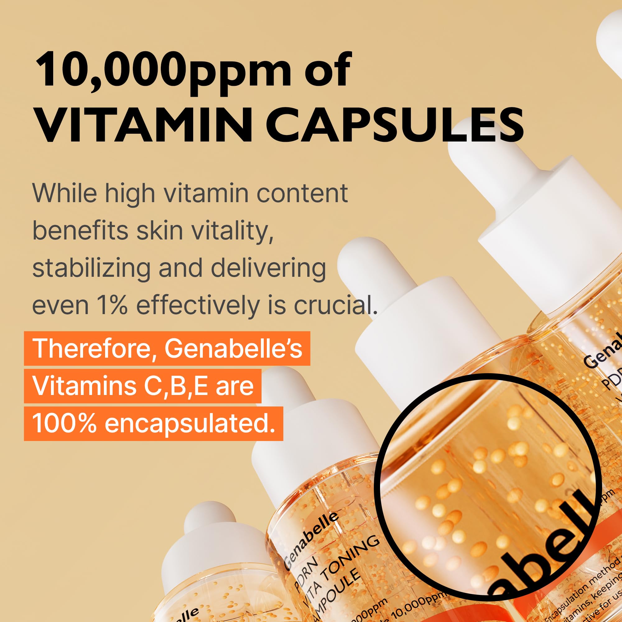 Genabelle PDRN Vita Toning Ampoule – tripetide-1 soutient l'élasticité et l'éclat.