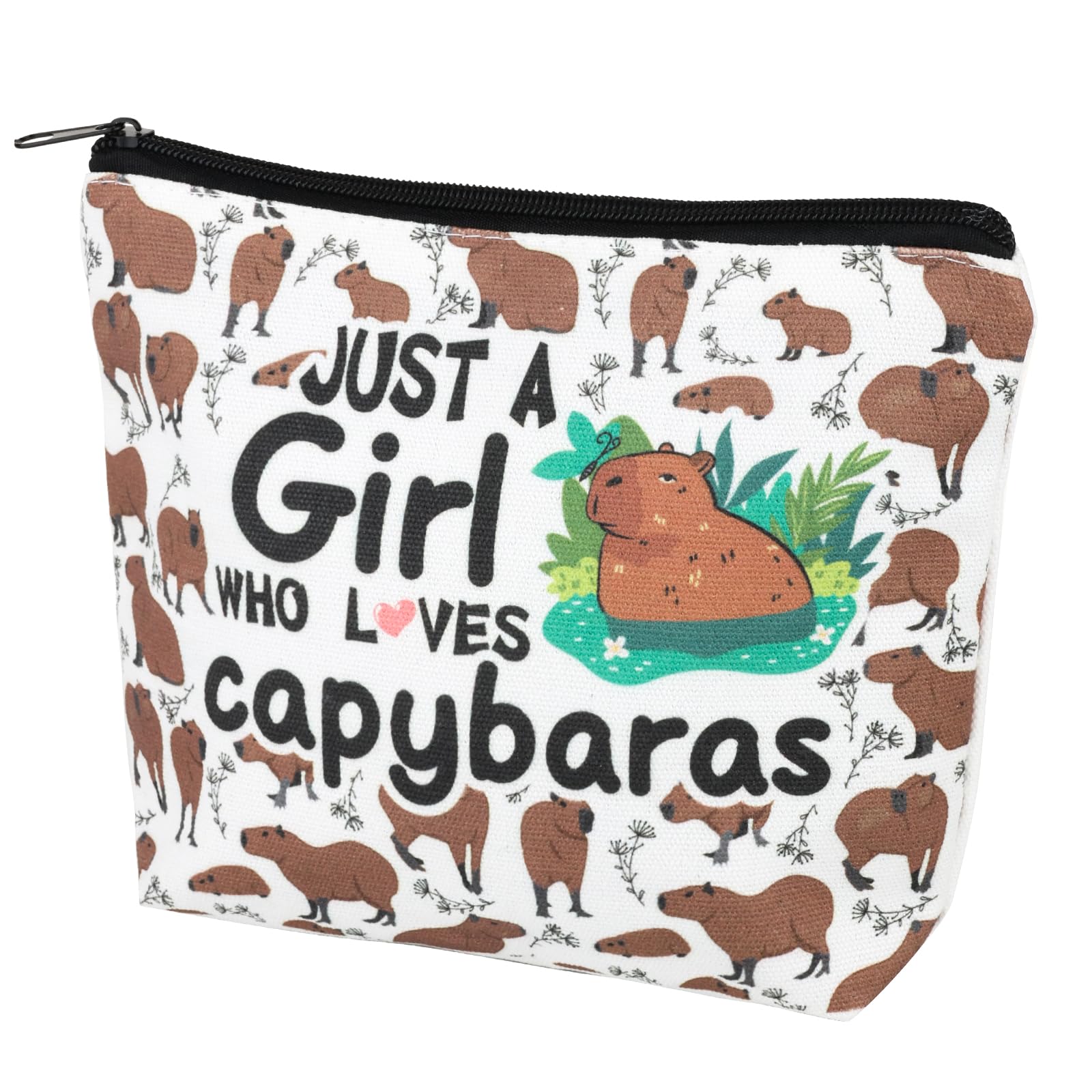 Capibara bolso de maquillaje 7x9, apertura amplia para acceso rápido en viaje