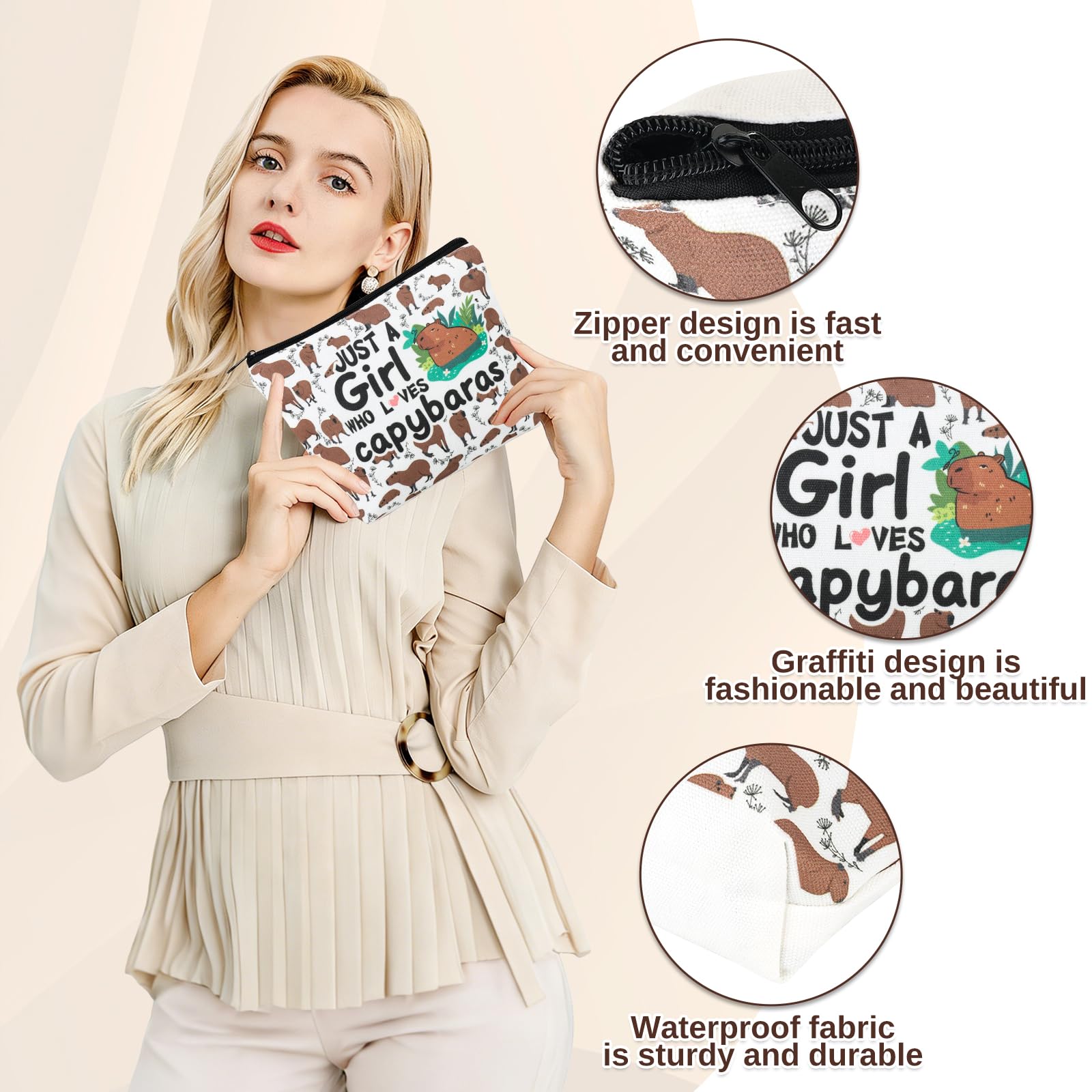 Regalo Capibara: bolso de maquillaje ideal para mujeres y amigas