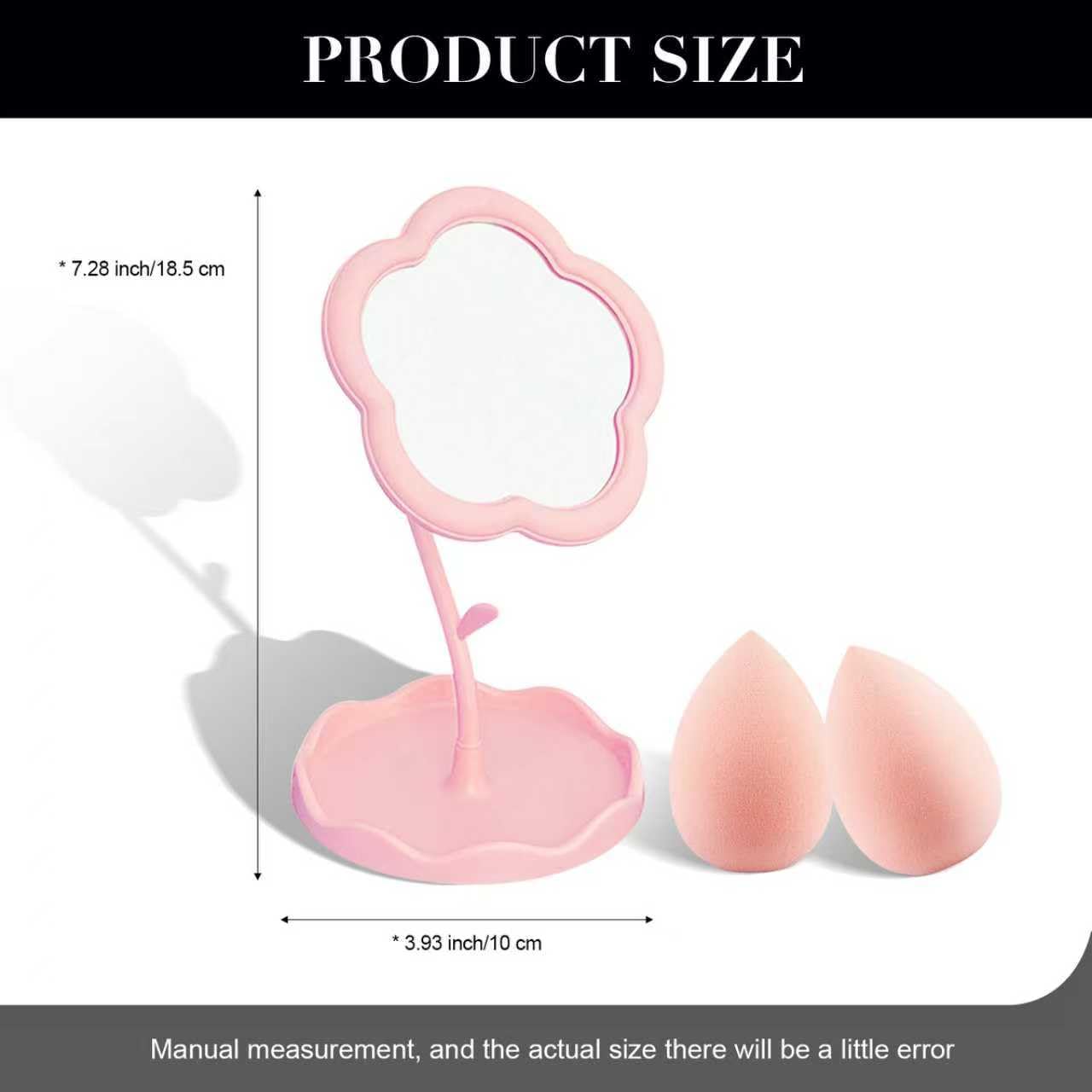 Generic espejo-vanidad ajustable en rosa para ángulo perfecto