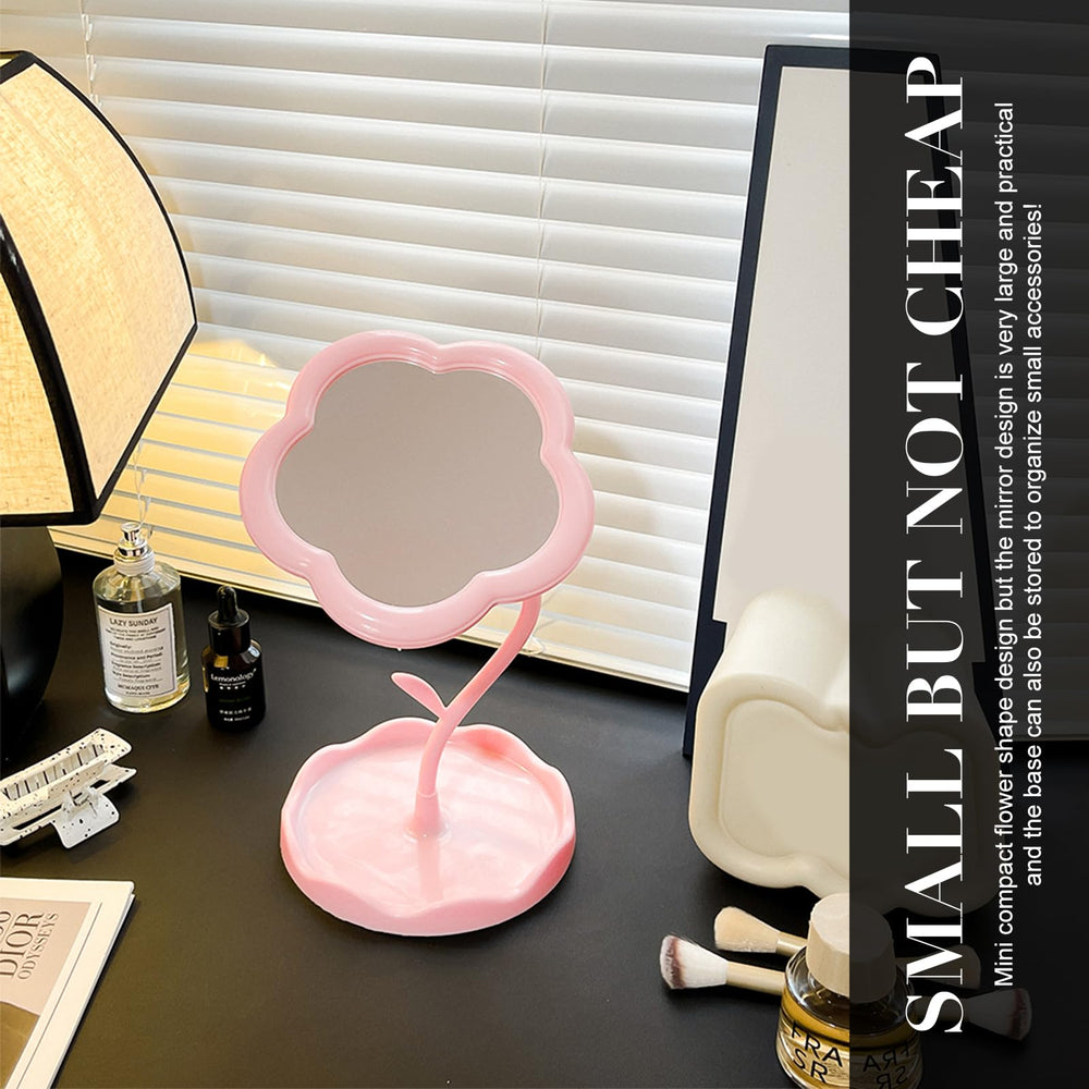 Generic espejo de mesa compacto para espacios pequeños y decoración rosa