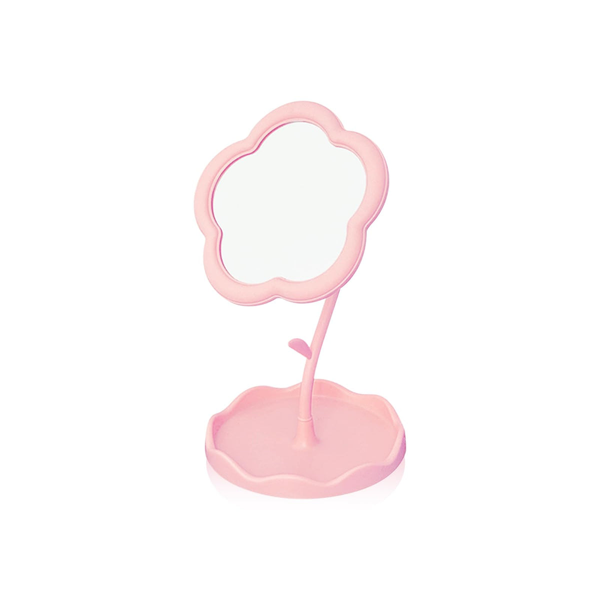 Generic espejo de vanity rosa con diseño floral para escritorio elegante
