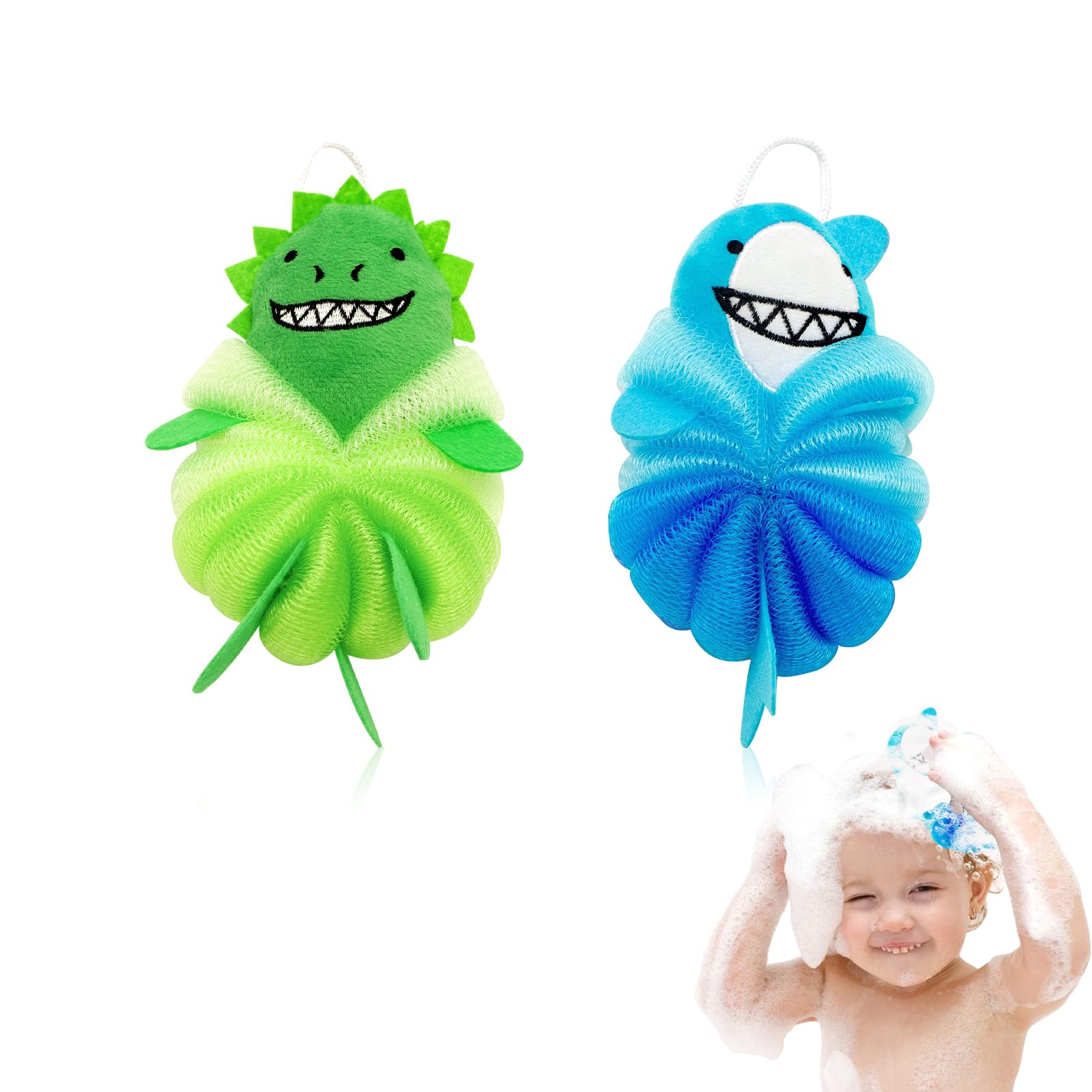 Generic esponjas de baño para niños con animales, limpieza suave y divertida.