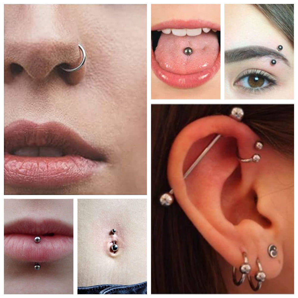 Joyas mixtas de piercing de Generic, 14G-16G, uso diverso para nariz, ceja y ombligo.