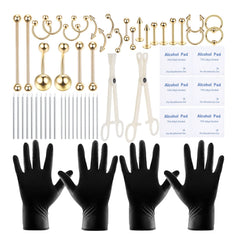 Generic kit de piercing, vista del conjunto completo para perforaciones múltiples.