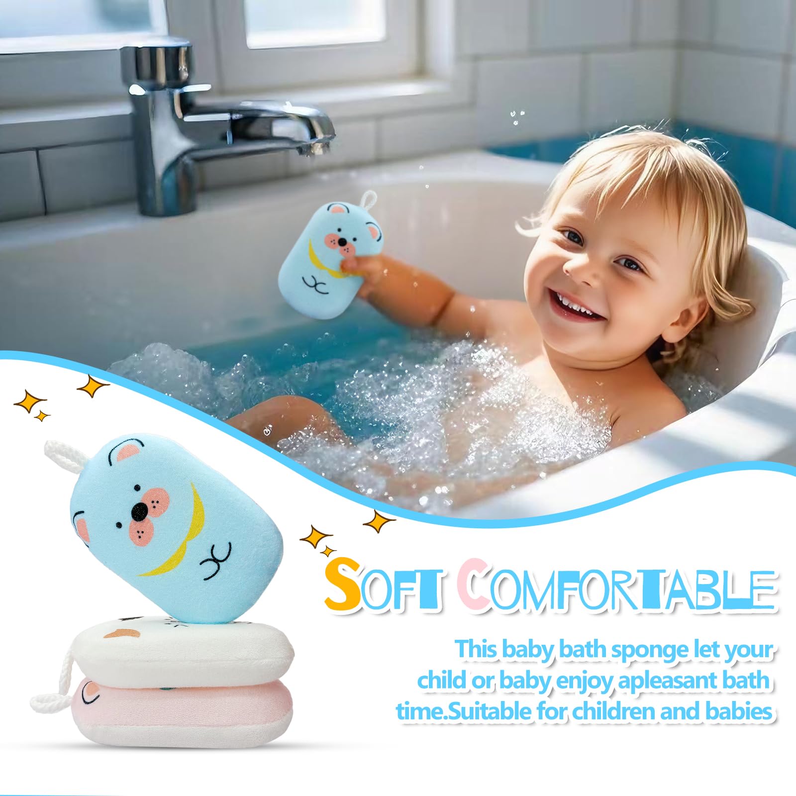 Esponja lufa Generic con diseño gato, perfecta para el baño diario de niños.