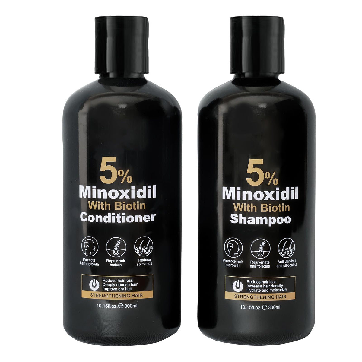 Champú Minoxidil de Generic, botella de 300 ml, limpieza suave para cuero cabelludo.