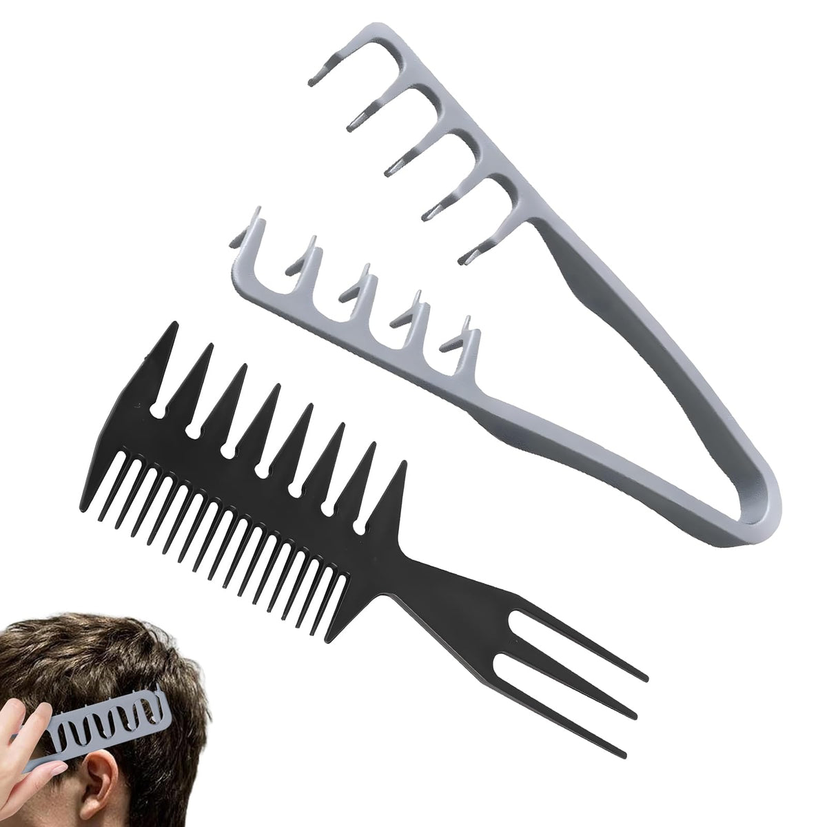 Conjunto Generic de peines texturizantes para volumen, con dientes grandes para deslizamiento suave.