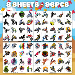 Tatuajes de motociclismo todoterreno de Generic, diseños coloridos y fáciles de aplicar.