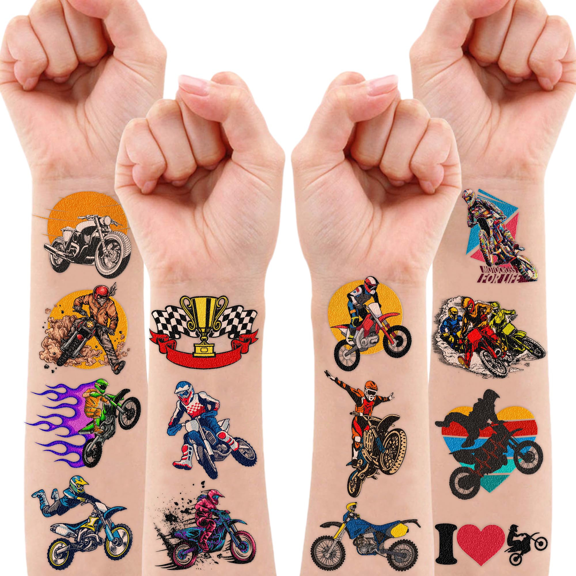 Retirada sencilla con aceite suave de tatuajes de motocicleta todoterreno.