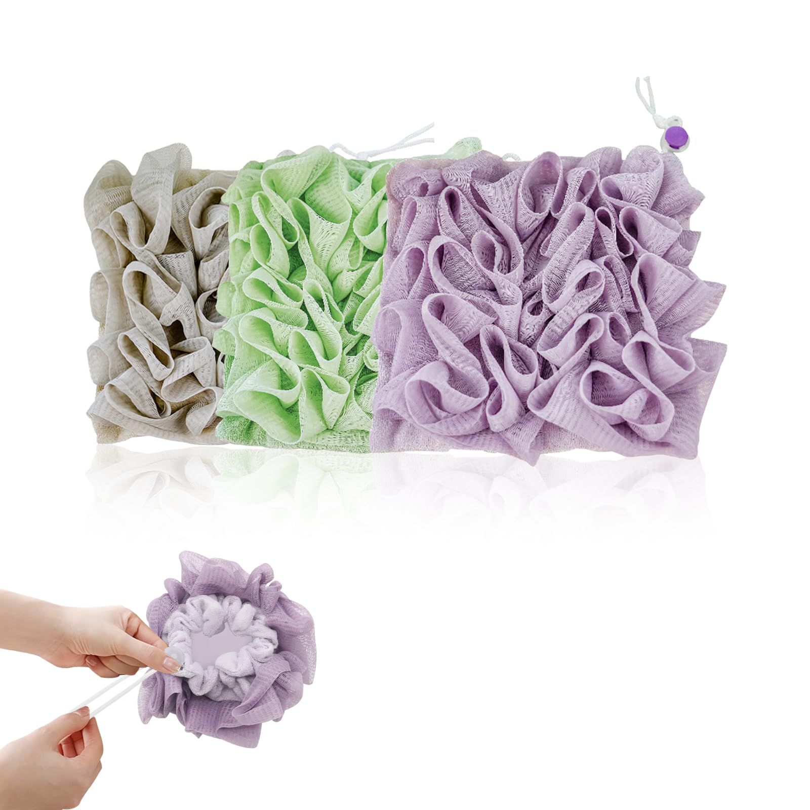Generic toallita exfoliante 2 en 1, suave exfoliación y espuma abundante para la piel.