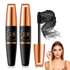 Generico mascara fibras-seda, riza y alarga pestañas, resistente al agua, uso diario.