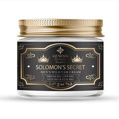 Genesis Solomon's Secret: envase de crema con fórmula orgánica para vitalidad diaria.