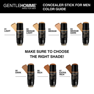 Gentlehomme concealer stick is compact for easy touch-ups on the go.