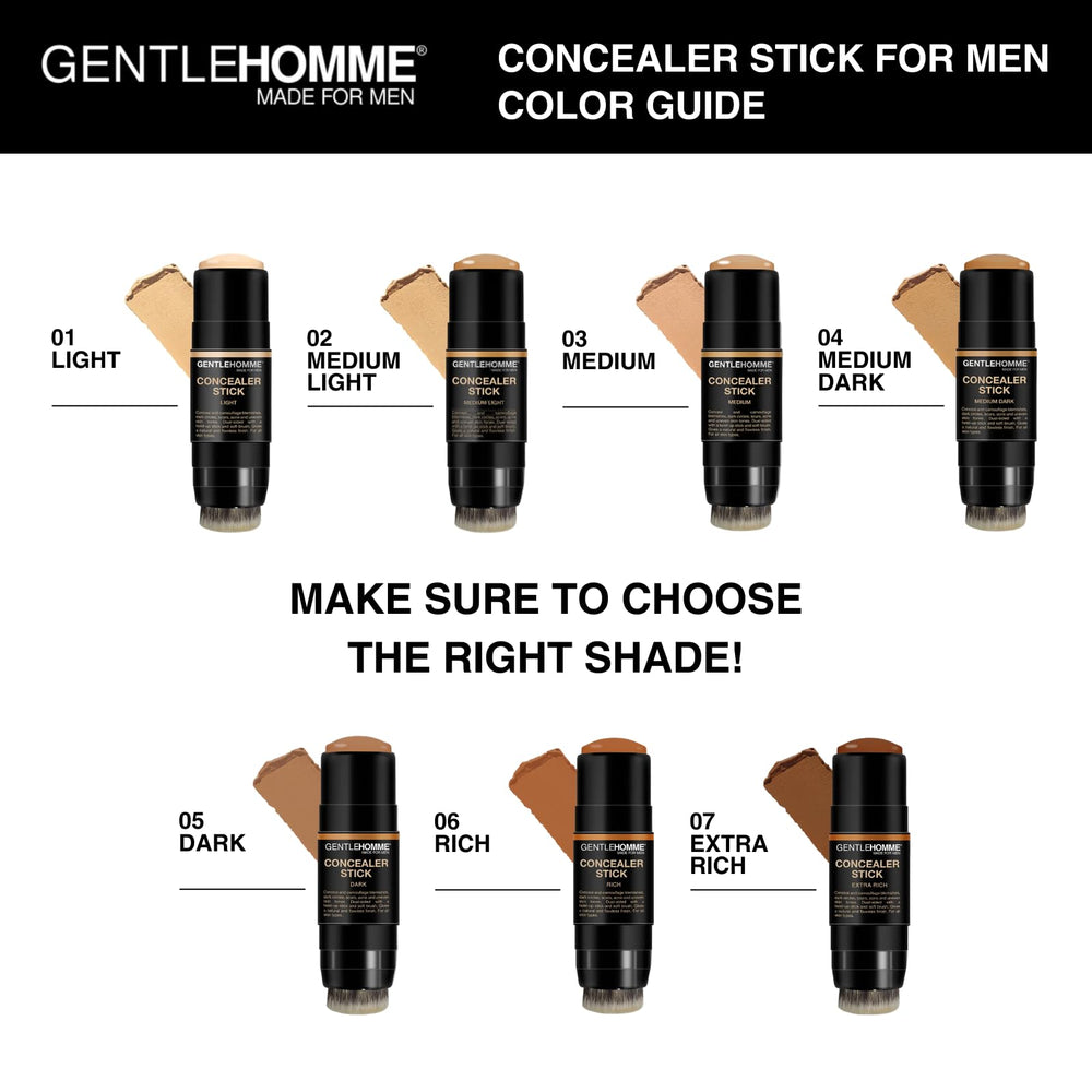 Gentlehomme Concealer Stick: formato portátil para uso en gimnasio o viaje.