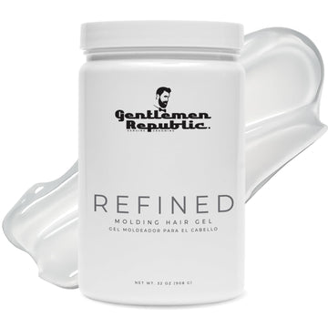 Gel refinado Gentlemen Republic 32oz en bote, acabado profesional y duradero.