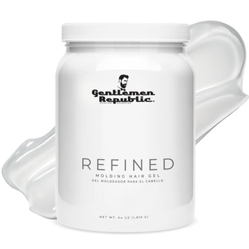 Gel refinado Gentlemen Republic en botella 64oz para control duradero del peinado