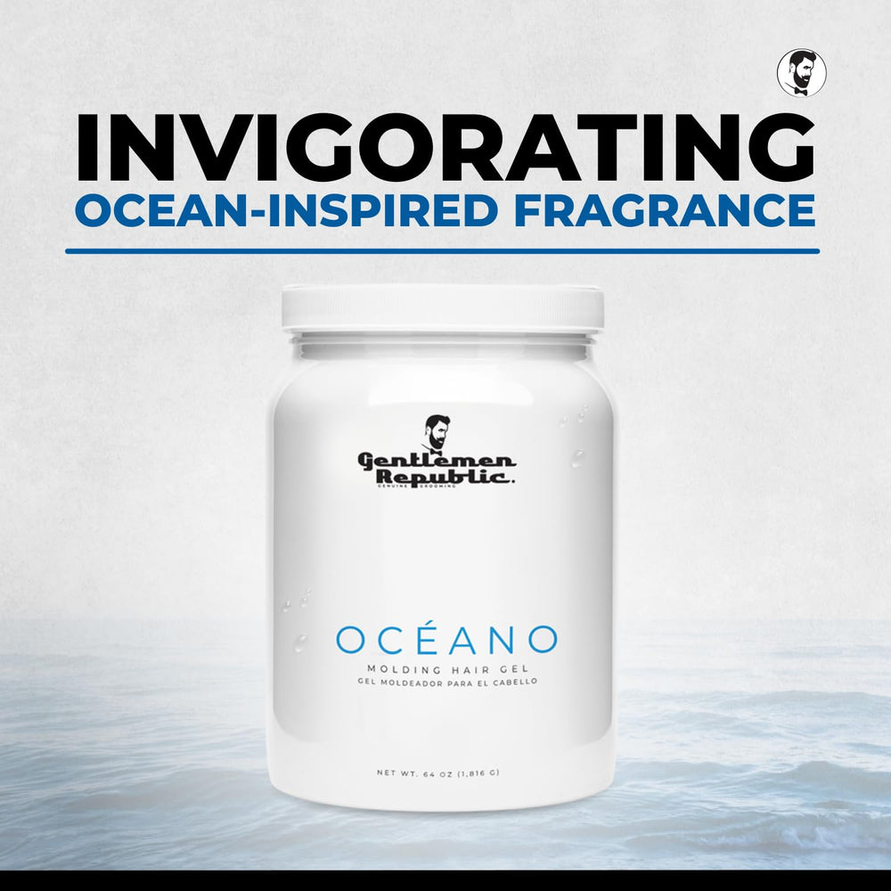 Fórmula sin alcohol de Oceano Gel de Gentlemen Republic cuida el cabello.