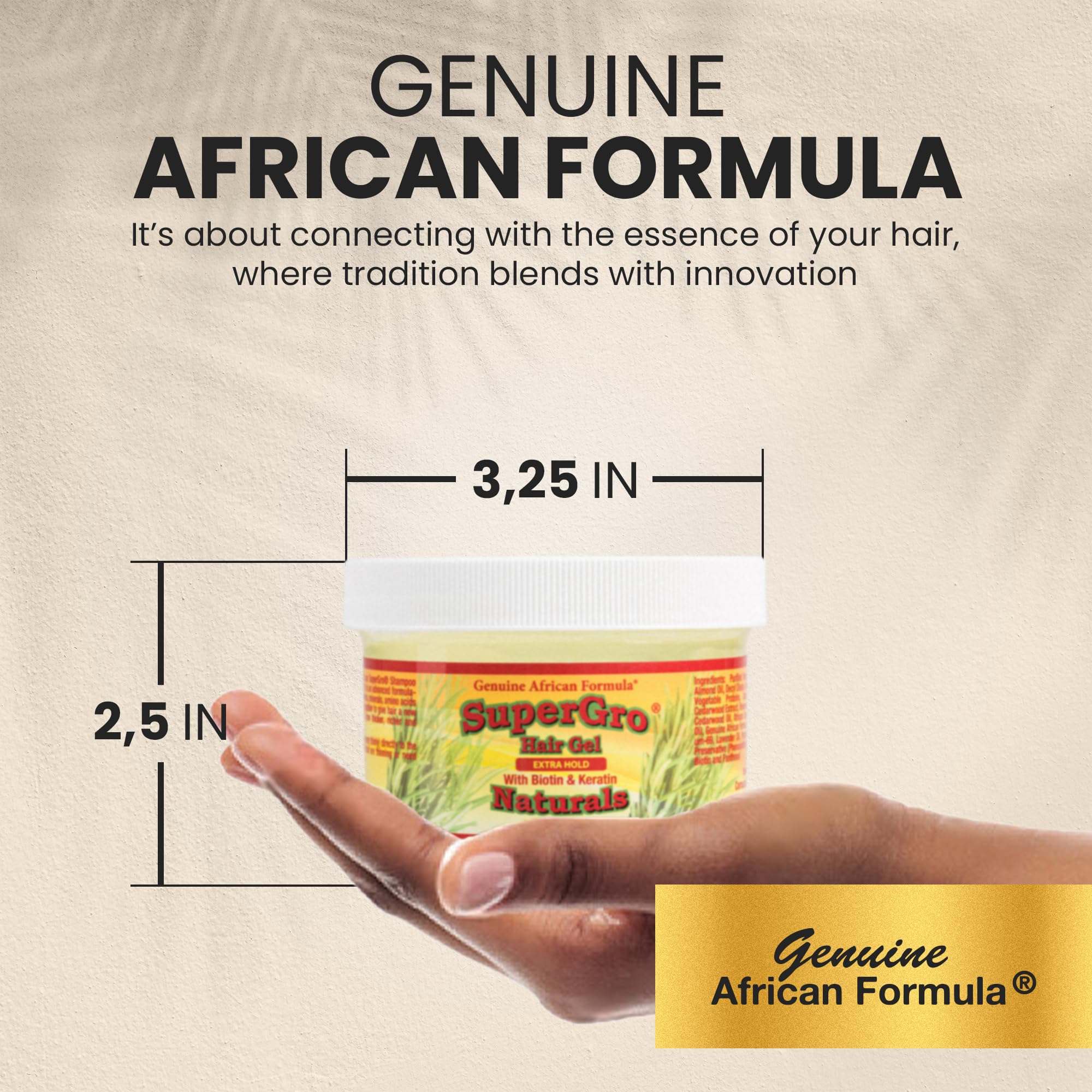 Genuine African Formula SuperGro envase de 8 oz para uso diario