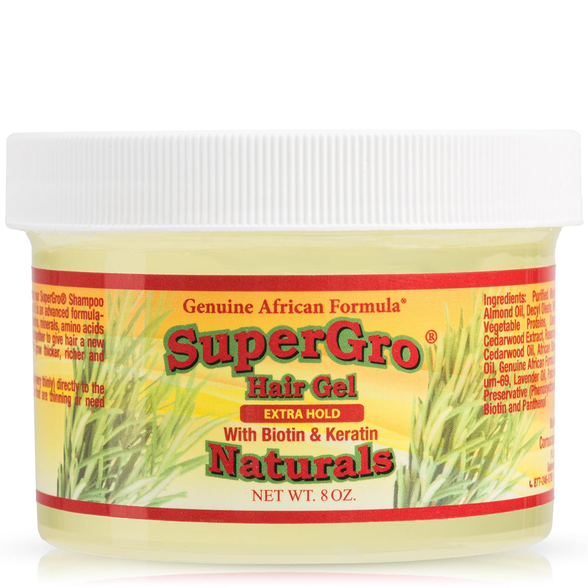 Genuine African Formula SuperGro gel para trenzas ofrece agarre extra y brillo suave