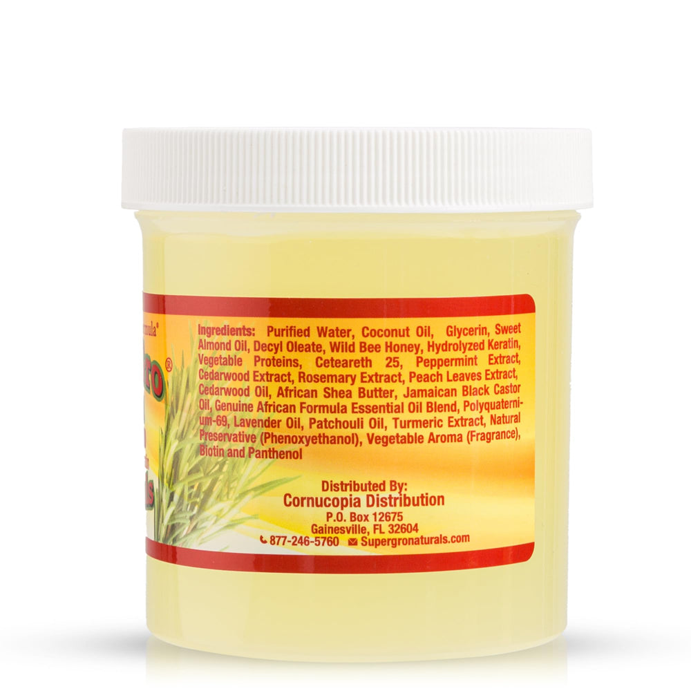 SuperGro gel texture close-up highlighting strong hold and smooth, glossy finish.