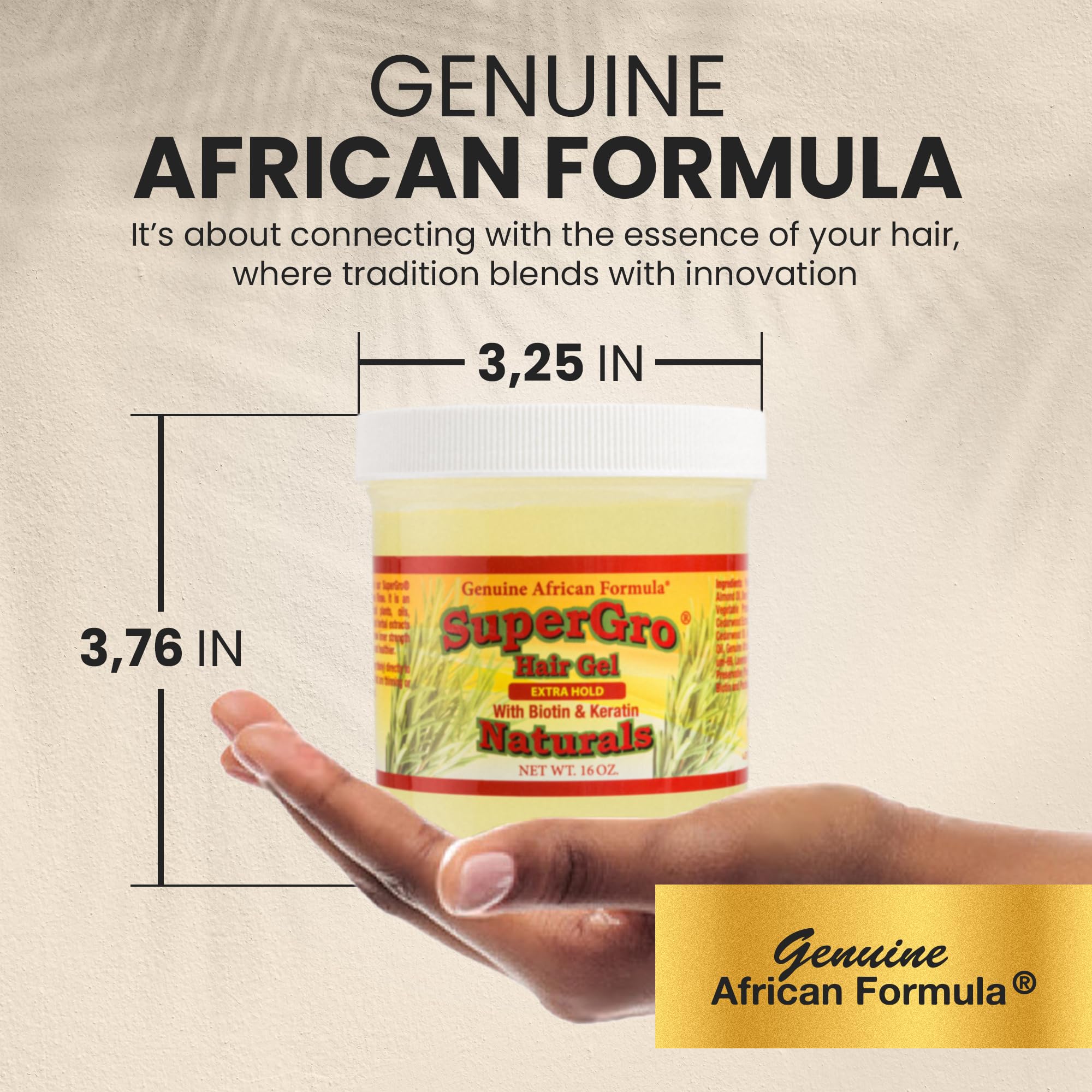Genuine African Formula SuperGro routine for quick daily styling and edge control.