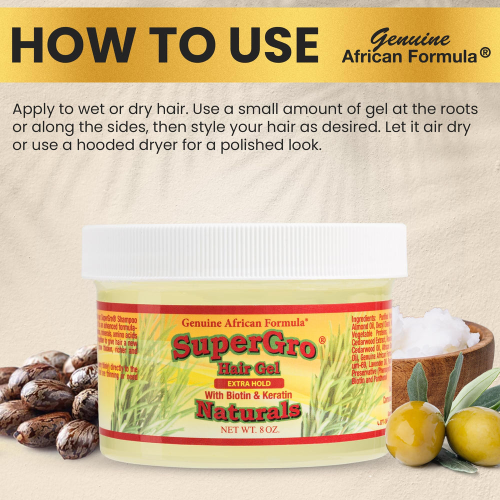 Genuine African Formula SuperGro ingredientes naturales como miel y karité