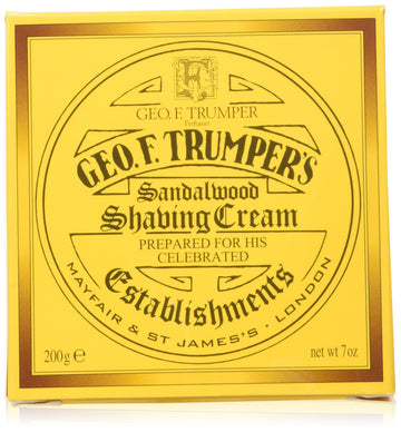 Geo F. Trumper crema de afeitar sándalo, tarro de 200 g para afeitado diario.