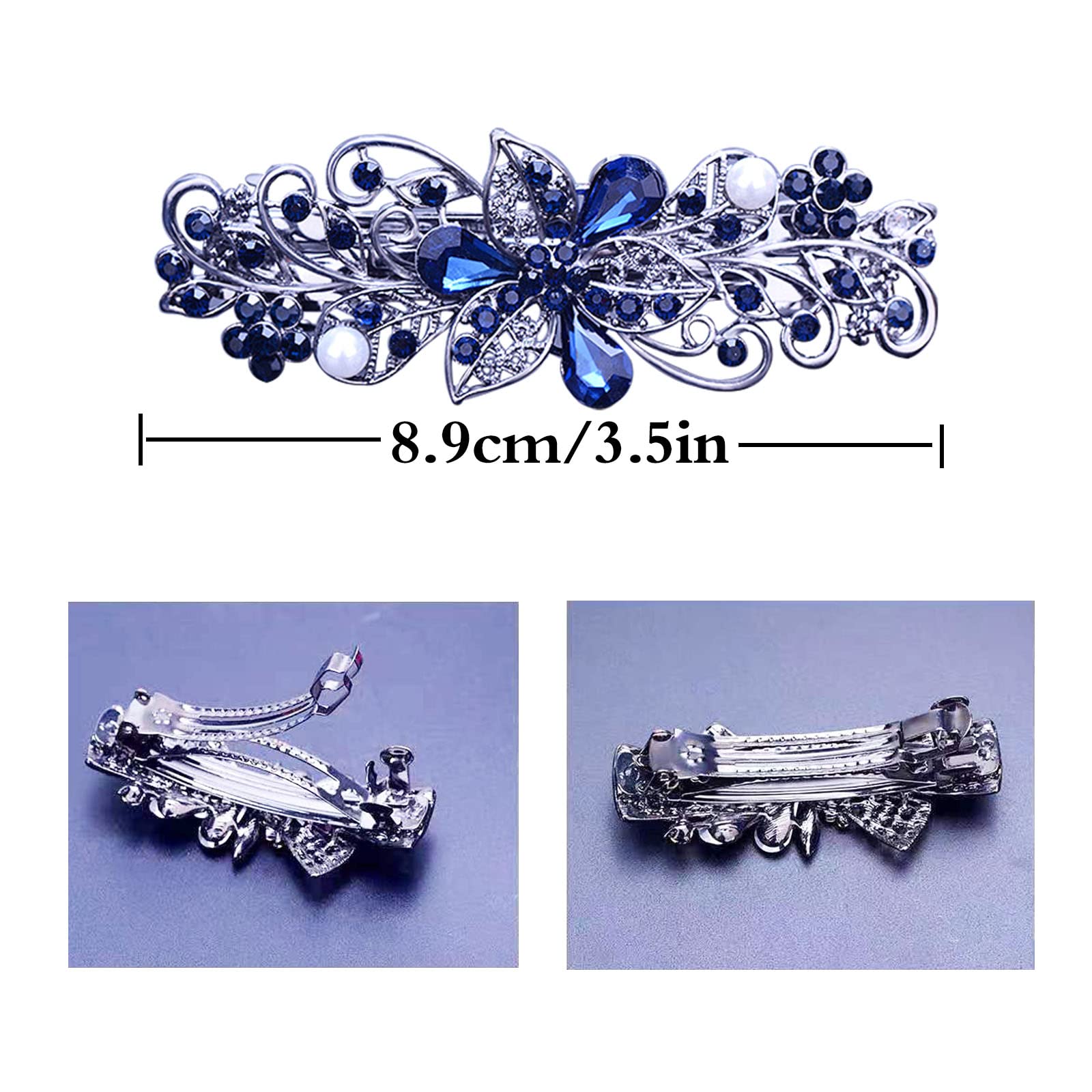 GeoGeoDIY pinza de pelo detalle flor hojas cristal